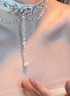 超闪锆石choker项链女
