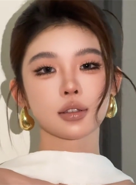 欧美夸张金属水滴耳钉