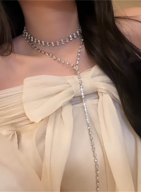 满钻超闪水滴项链女款