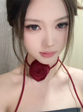 项链女玫瑰花绑带choker项圈