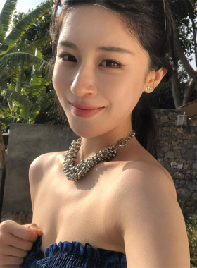 欧美辣妹风个性锁骨链女金属球