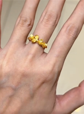 爆闪金色桂花戒指女款