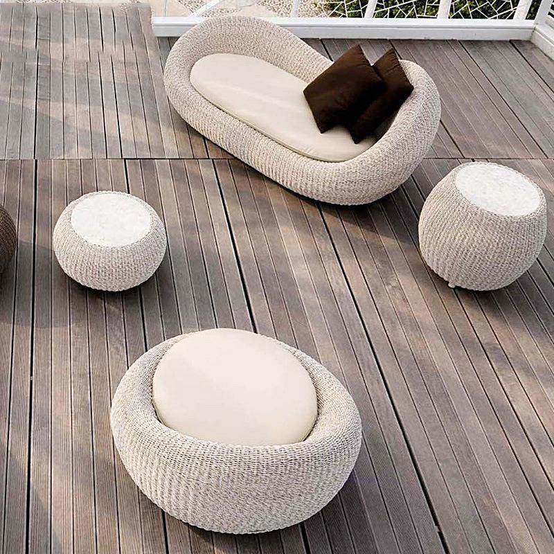 户外编藤沙发组合休闲别墅庭院室外花园游泳池圆形懒人沙发三件套,淘宝优惠券,粉丝福利购,淘宝优惠卷