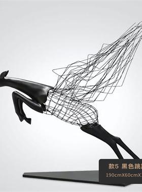 不锈钢梅花鹿镂空雕塑园林景观酒店大堂艺术装置户外麋鹿动物摆件