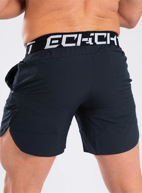 男士透气纯色印花短裤