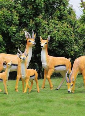 户外园林大型藏羚羊玻璃钢雕塑园林楼盘小品花园仿真动物模型摆件