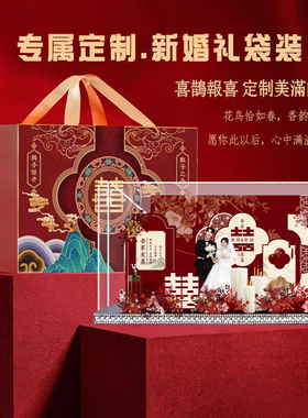 新婚结婚订婚微景观礼物成品送新人亚克力送闺蜜定制摆件中式礼品