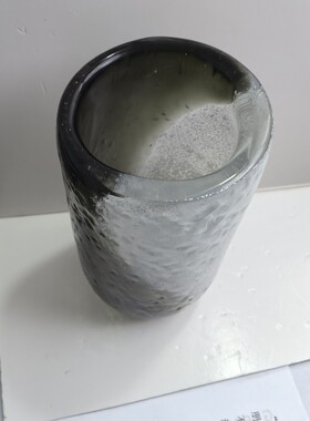 微瑕轻奢拼接色琉璃花瓶摆件家居软装空间插花装饰摆件装饰柜花器