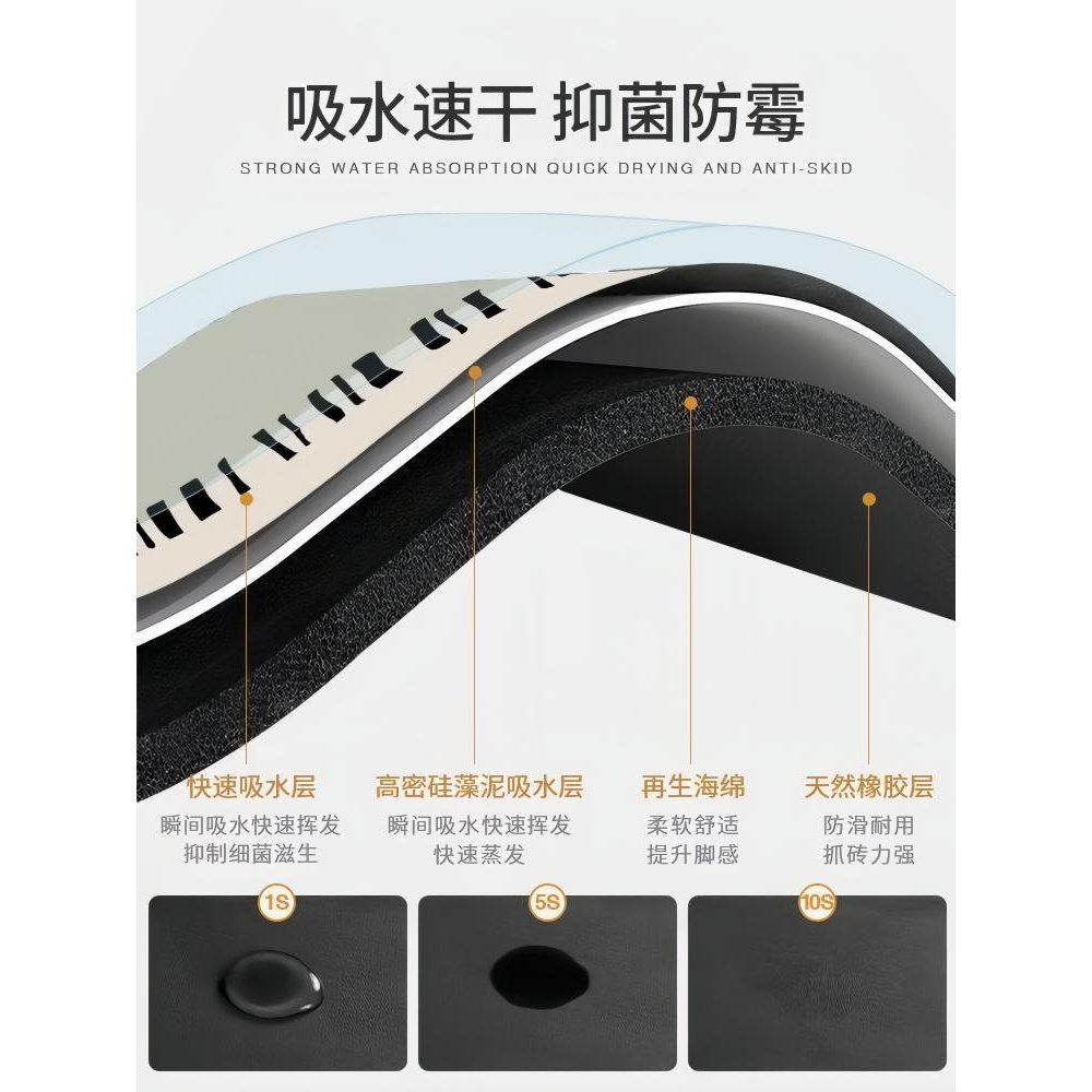 COCO 浴室地垫卫生间硅藻泥吸水垫洗手间门口脚垫卫浴厕所防滑垫,淘宝优惠券,粉丝福利购,淘宝优惠卷