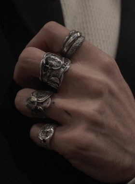 MOUNTMESU 肌理堆叠戒指-Layers Pattern Ring莫桑先锋工匠银饰