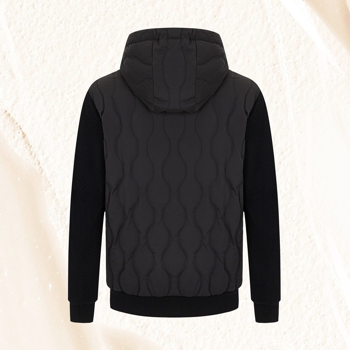 【鹅绒】LONDA 伦德马秋冬黑色连帽羽绒服拼接绗缝轻盈保暖外套男,淘宝优惠券,粉丝福利购,淘宝优惠卷