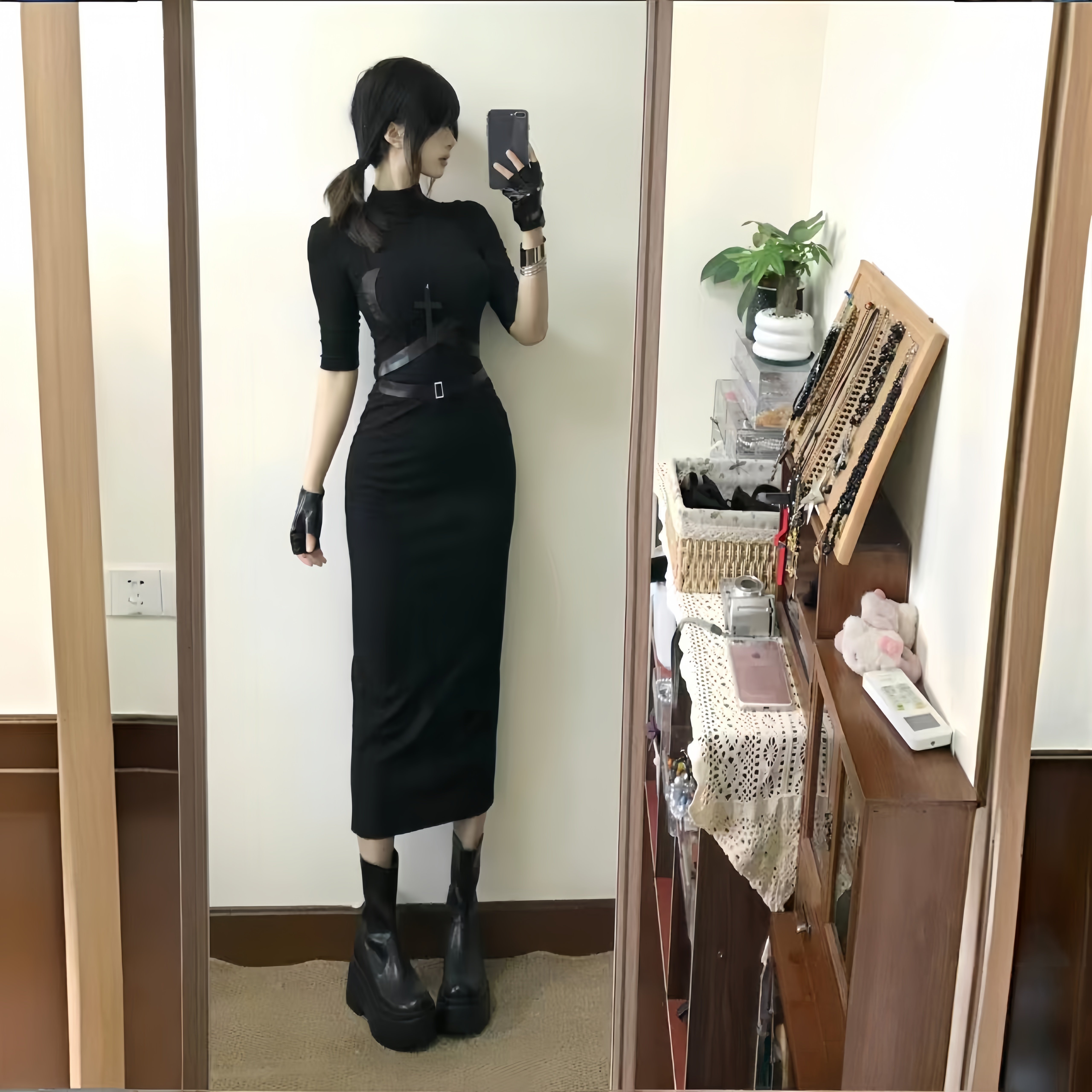 小可wiwi御姐气质黑色套装2026新款辣妹打底上衣吊带连衣裙两件套,淘宝优惠券,粉丝福利购,淘宝优惠卷