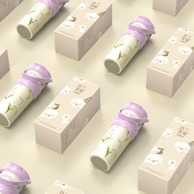 铃兰香颂原创大容量瓷釉保温杯女