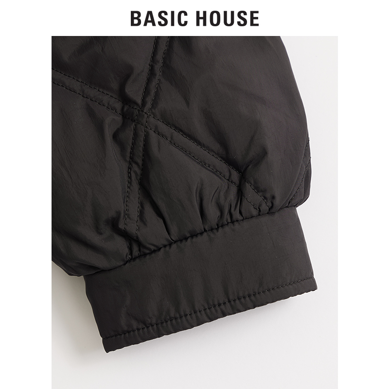 Basic House/百家好菱格V领羽绒服轻暖感轻熟风外套B0943B50082-图1