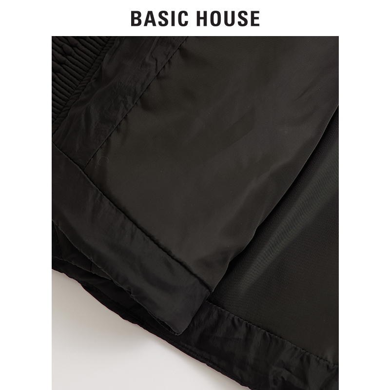 Basic House/百家好菱格V领羽绒服轻暖感轻熟风外套B0943B50082-图2