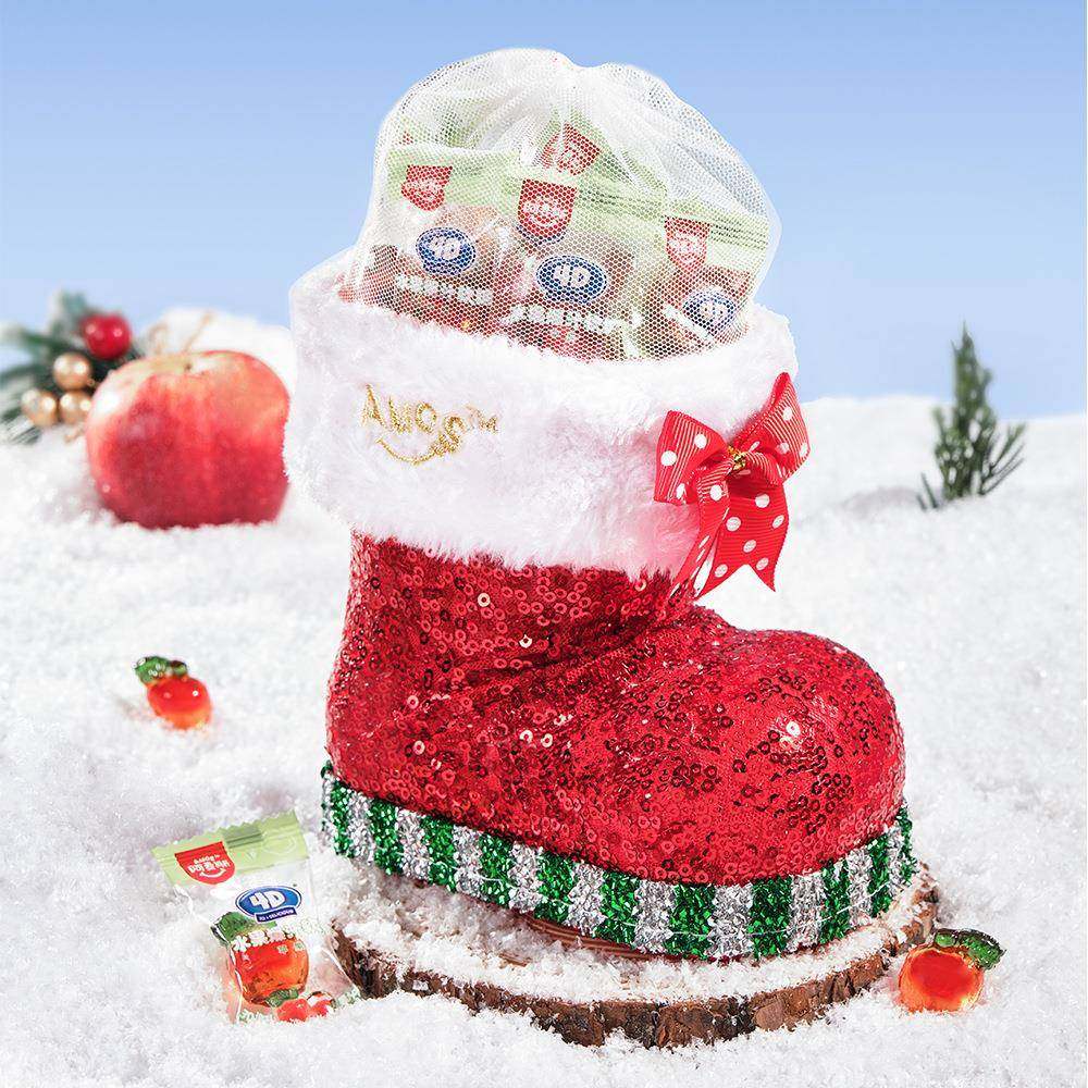 阿麦斯4d爆浆爆汁软糖圣诞节礼品苹果罐糖果礼盒平安夜圣诞装饰,淘宝优惠券,粉丝福利购,淘宝优惠卷