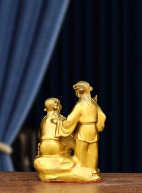 纯铜和合二圣摆件中式夫妻情侣感情寓意白头家居客厅玄关卧室饰品