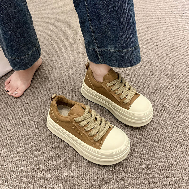 厚底增高运动板鞋女2025秋冬新款爆款加绒百搭休闲轻便松糕面包鞋,淘宝优惠券,粉丝福利购,淘宝优惠卷