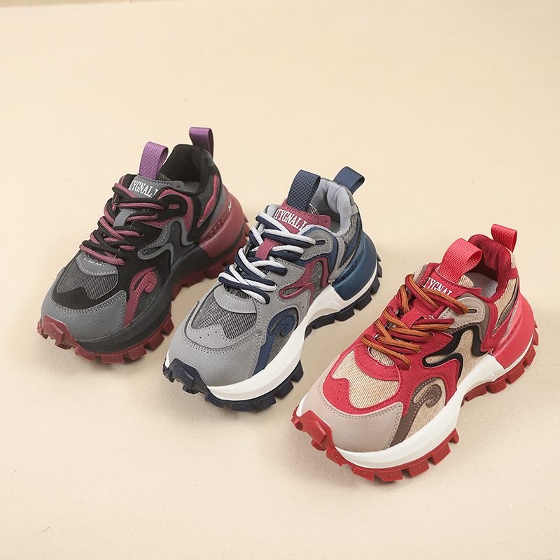 小众爆款老爹鞋女2025秋季新款百搭厚底轻便休闲运动鞋增高阿甘鞋 - 图3