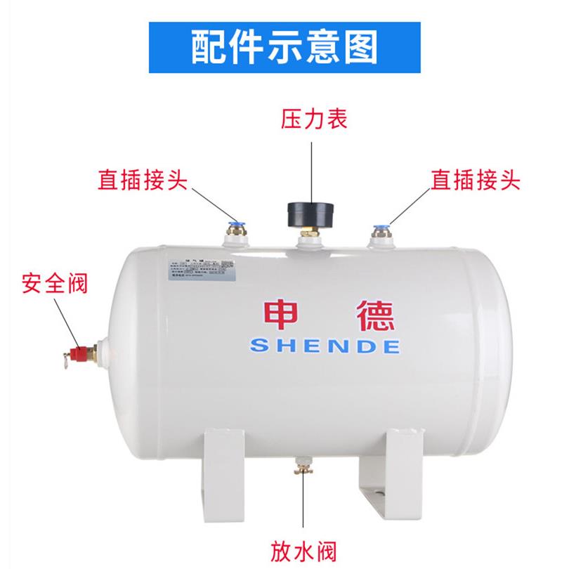 申德小型储气罐空气压缩10L100升真空缓冲气泵压力罐空压机存气筒 - 图2