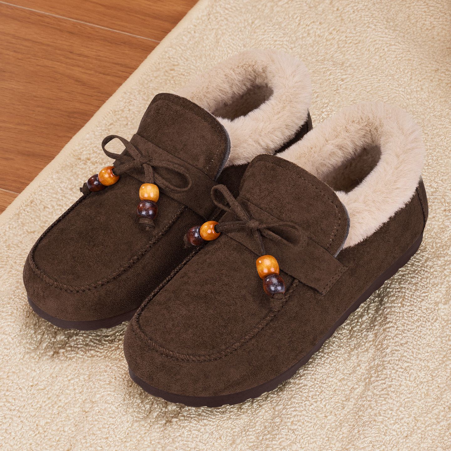 新款一脚蹬时尚轻便妈妈女鞋冬加绒保暖老北京布鞋中老年防滑棉鞋,淘宝优惠券,粉丝福利购,淘宝优惠卷