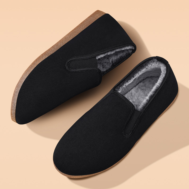 老北京布鞋男秋冬棉鞋加绒加厚保暖防滑牛筋底正品软底老人爸爸鞋 - 图2