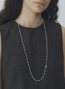 扭纹环扣长项链简约清冷感