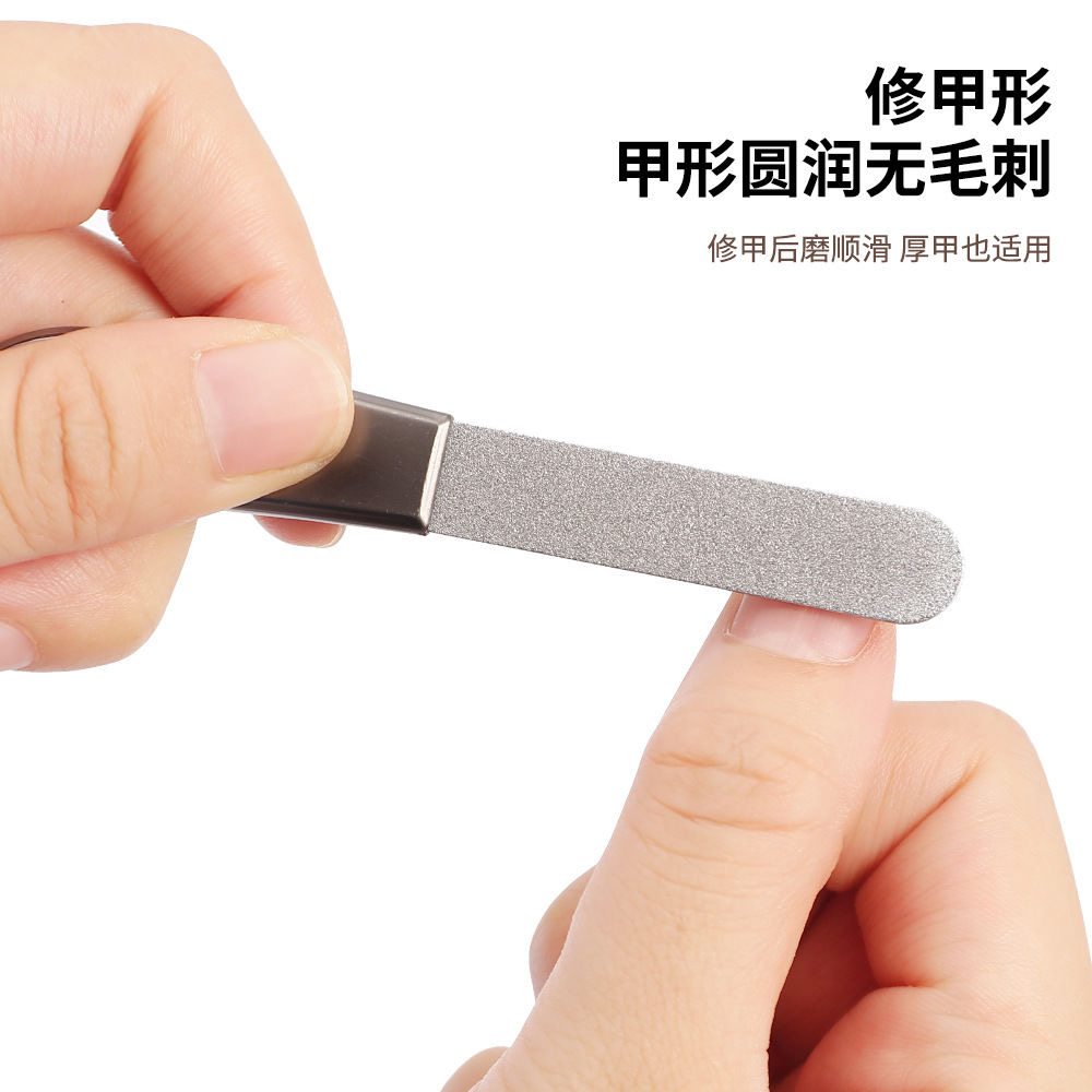 德国精工指甲锉刀不锈钢双面磨甲器打磨修型美甲工具高档指甲锉条 - 图2