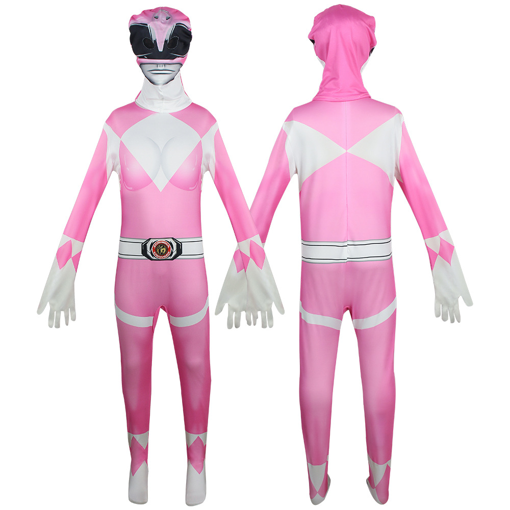 恐龙战队cos服霸王龙皇白虎连者连体衣儿童紧身衣恐龙战队cos服 - 图0