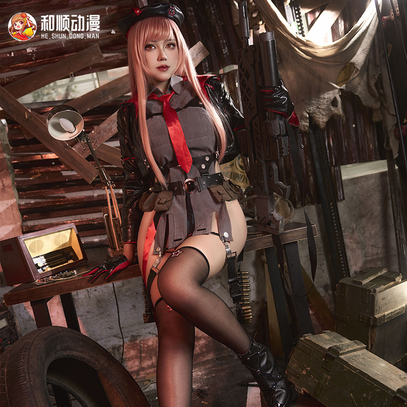 和顺动漫 nikke胜利女神Rapi拉毗cos服皮衣紧身含丝袜cosplay服女-图2