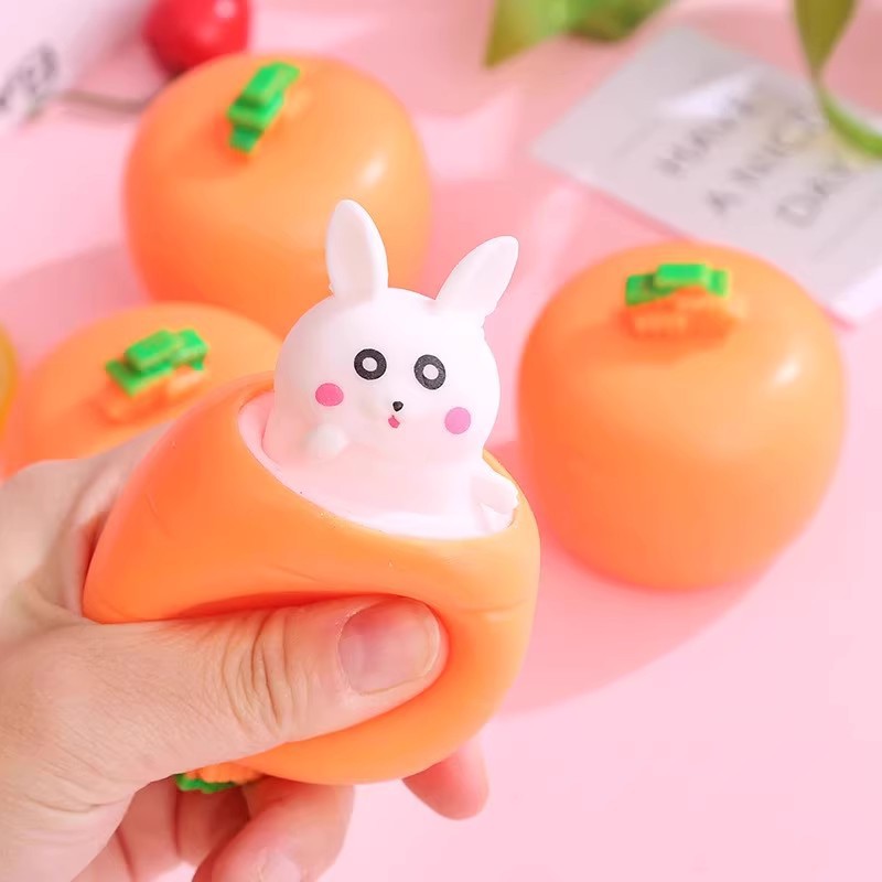 Decompression Carrot Rabbit Pinch Fun Tricky Toys Kindergarten Children's Small Gifts Creative Stress Reduction Back-to-School Gifts
