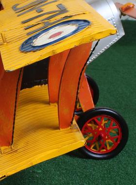 复古铁艺飞机模型摆件商场店铺餐厅酒吧圣诞装饰品幼儿园吊饰挂饰