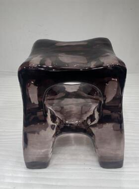 酒店前台透明树脂休闲吧台椅子摆件创意水晶玻璃艺术品凳子雕塑