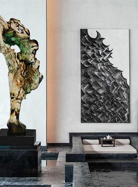 别墅酒店家居客厅电视柜玄关轻奢高档抽象摆件透明树脂雕塑装饰品