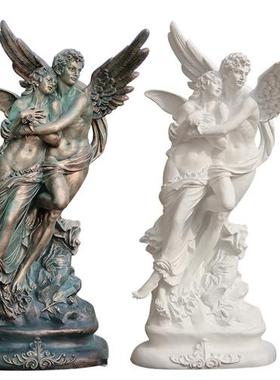 爱神翅膀情侣雕像四季光明天使雕塑大型玻璃钢人物艺术品装饰摆件