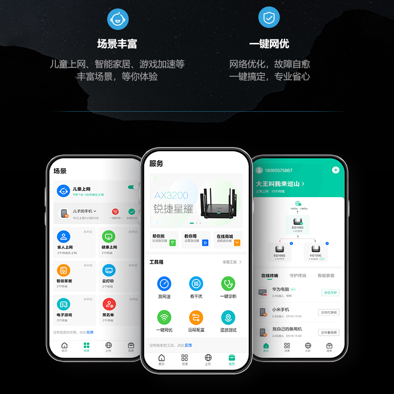 锐捷星耀WiFi6路由器M32千兆家用无线高速mesh组网穿墙王双频5G光纤宽带全屋WiFi覆盖官方旗舰店-图3