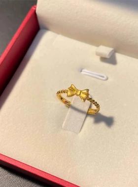 【爆款抢购 】蝴蝶结戒指女越南沙金仿真黄金不掉色在逃公主小众