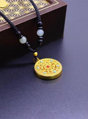 【爆款抢购 】越南沙金男女项链长款毛衣链古法黄金色轻奢小众高