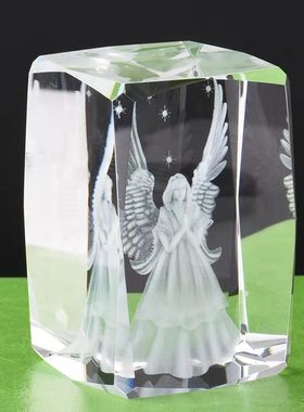 精美小水晶护卫天使结婚生日礼品样板房客厅等摆件送女友同学同事