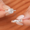 1 carat moissanite sugar cube platinum plated diamond ring