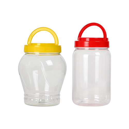500ML~3300毫升手提密封塑料罐PET透明广口瓶食品蜂蜜糖开心果罐 - 图3