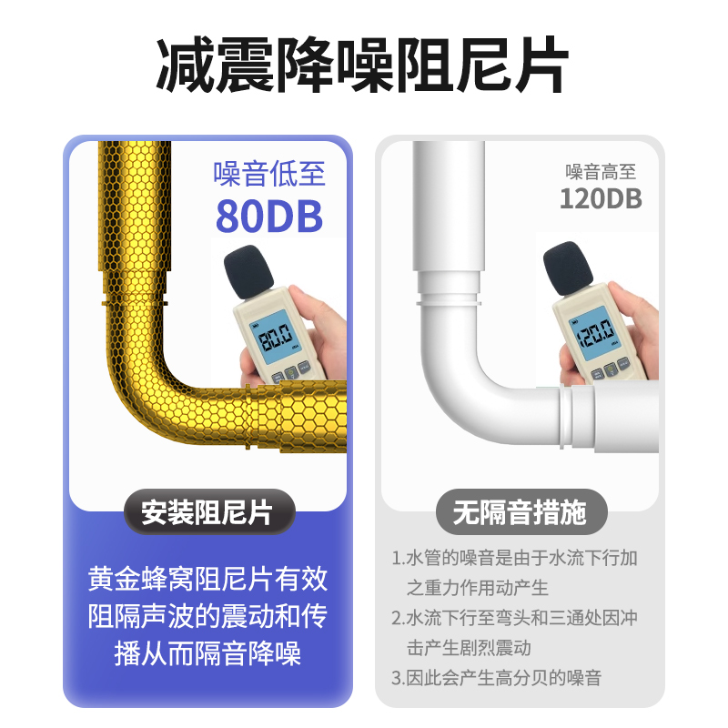 鳞龙纹阻尼片自粘隔音棉包下水管减震降噪消音神器 - 图0