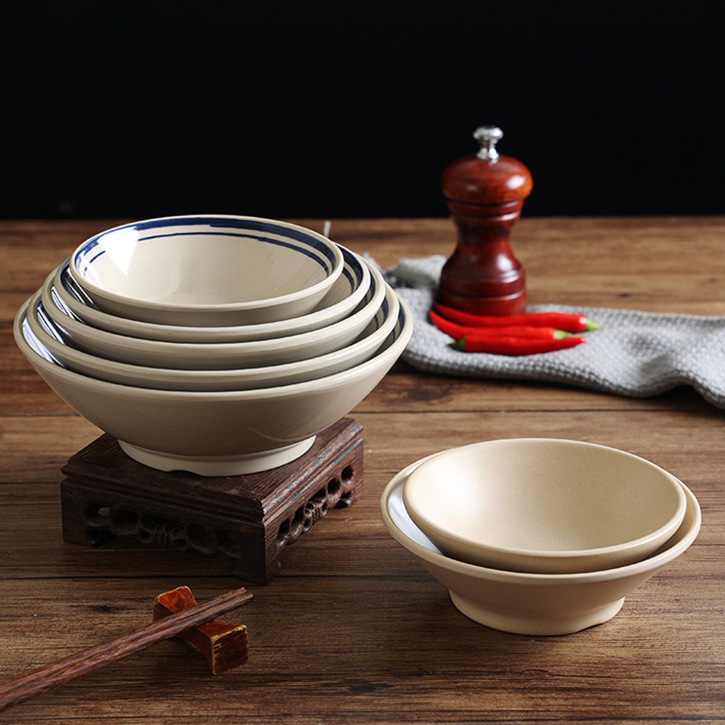 市井复古怀旧老式双喜土碗小碗菜碗商用火锅店小份菜碗调料碗饭碗