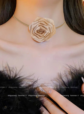 饰故乡女2024新款花朵颈链项链