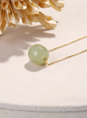 暖言天然和田玉路路通项链