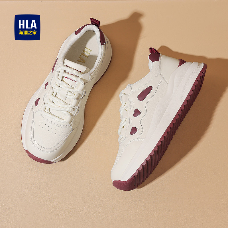 HLA/海澜之家女鞋2025新款休闲鞋女厚底时尚百搭运动小蛮腰阿甘鞋