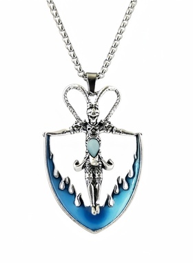 中国风大圣归来霸气男士发光吊坠黑神话悟空火焰纹夜光猴王项链男