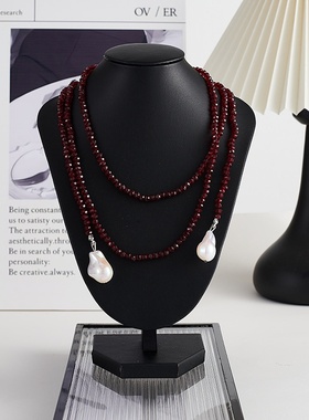 NK-247异形巴洛克水晶项链多层可叠戴长款女毛衣链秋冬新款饰品