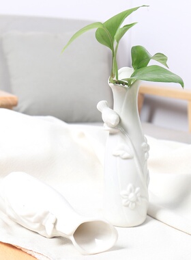 创意现代客厅陶瓷花瓶家居摆件小清新干花艺水培白色花瓶