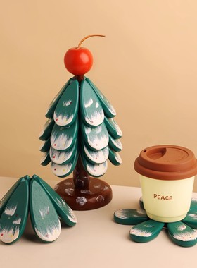 圣诞树隔热垫新款餐桌高级感摆件